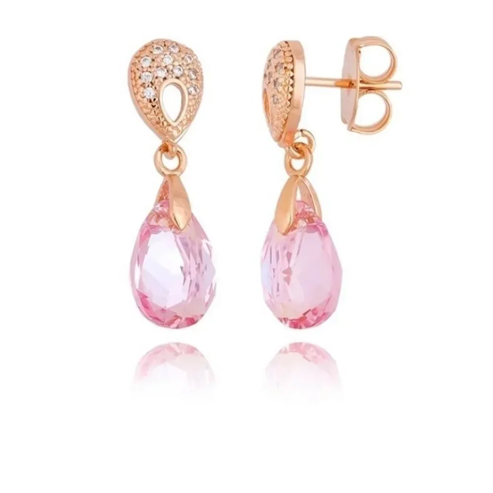 Swarovski authentic Crystals Rose Gold plated color pinkish with rhinestone